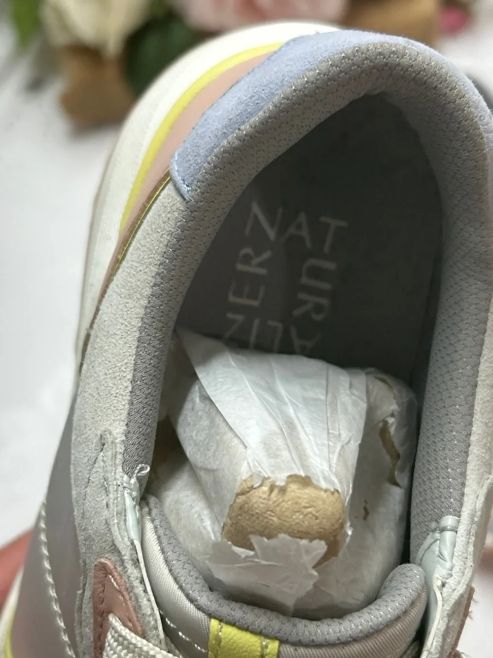 Naturalizer Women's Light Gray Sneakers with Pastel Pink, Yellow & Blue Accents - Picture 5 of 8